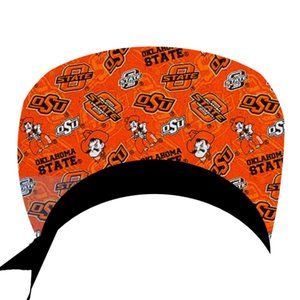 Oklahoma State Cowboys - Ponytail Scrub Cap, Surgical, Medical, Chefs, Chemo hat